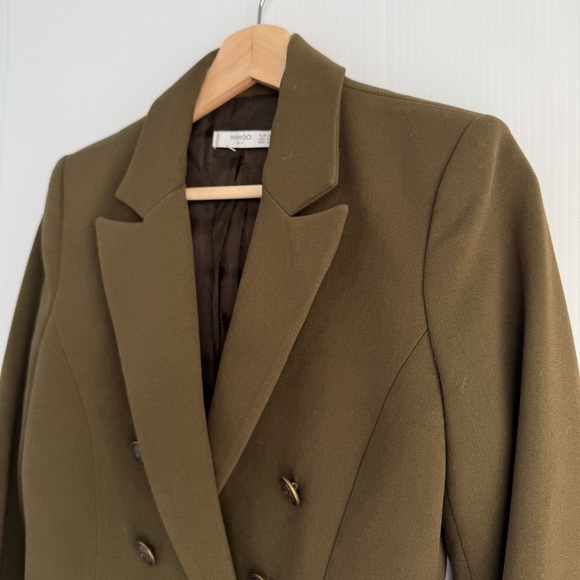 Mango Olive green Double-Breasted Women's Blazer size extra small - Picture 3 of 6